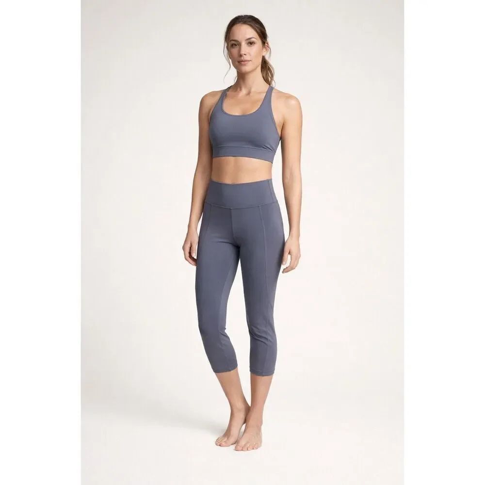 Athleta Gray Cropped Leggings Womens Small High Rise Activewear